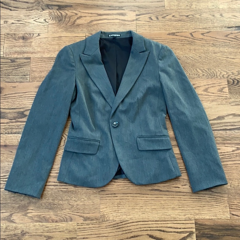 Express Lined Charcoal Gray Jacket Size 2